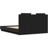  Okvir kreveta s uzglavljem crni 120x190 cm konstruirano drvo | shoptok.hr