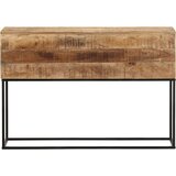 vidaXL Konzolna mizica 110x30x75 cm trd neobdelan mangov les in železo | Shoptok.si