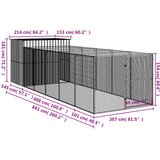  Kućica za pse s igralištem svjetlosiva 214x661x181 cm čelična | shoptok.hr