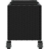 vidaXL Vrtna sadilica s kotačima 3 posude crna 107x32x38 cm poliratan | shoptok.hr