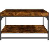  Stolić za kavu boja hrasta 80 x 80 x 45 cm od drva i željeza | shoptok.hr