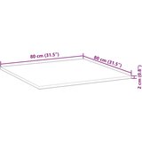 Stolna Mizna plošča kvadratna 80x80x2 cm trden akacijev les, (21410822) | Shoptok.si