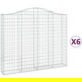  Obokane gabion košare 6 kosov 200x30x160/180cm pocinkano železo, (20982023) | Shoptok.si
