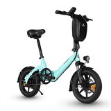 BODYWEL Mini zložljivo električno kolo T16 Pro, 14", 250 W 36 V 7,8 Ah, za vožnjo na delo, modro, (5000234097) | Shoptok.si
