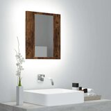 vidaXL LED kopalniška omarica z ogledalom dimljeni hrast 40x12x45 cm | Shoptok.si