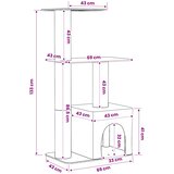  Mačje drvo s sisalnim postoljima za grebanje Tamnosiva 133 cm | shoptok.hr