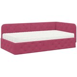 vidaXL Kotna postelja z vzmetnico Vinorodna rdeča 90 x 190 cm Žamet | Shoptok.si