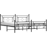  Metalni okvir kreveta uzglavlje i podnožje crni 193x203 cm | shoptok.hr