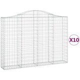  Obokane gabion košare 10kosov 200x30x140/160cm pocinkano železo, (21000229) | Shoptok.si