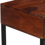  Radni stol od masivnog drva akacije i prave kože 117x50x76 cm | Eponuda.com