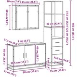 vidaXL 3-dijelni set kupaonskog namještaja boja smeđeg hrasta drveni | shoptok.hr