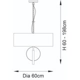  Endon 95212 - Luster na lancu 3xE27/10W/230V, prečnik 60 cm, siva/mesing | Eponuda.com