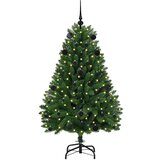 vidaXL Umestno božično drevo z LED lučmi Zelena 150 cm PVC in kovina | Shoptok.si