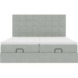 vidaXL Otomanski posteljni okvir z vzmetnicami siv 160x200 cm žamet | Shoptok.si