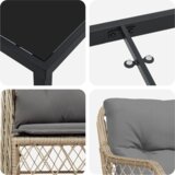  Set od 5 dijelova vrtne blagovaonice s jastučićima bež poli ratan | shoptok.hr