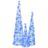  Božićno drvce 3 pcs Plava 20 x 20 x 80 cm Akril | shoptok.hr
