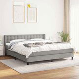  Box spring postelja z vzmetnico svetlo siva 180x200 cm blago, (20790953) Cene