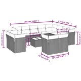  13-dijelni set vrtnih sofa s jastucima poliratan crni | shoptok.hr