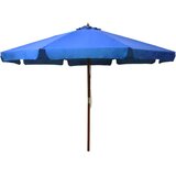 Vrtni suncobran s drvenom šipkom 330 cm azurni | shoptok.hr
