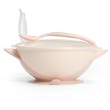 BabyOno Posoda za hranjenje + žlička, bež/roza | Shoptok.si
