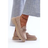 S. BARSKI Suede Women's Moccasins S.Barski HX52-222 Beige | Shoptok.si