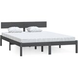 Furnova Posteljni okvir siv iz trdne borovine 160x200 cm, (21942831) | Shoptok.si