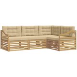  Set vanjskih sofa 4 pcs Bijela i bež 245,5 x 166,5 x 73 cm | shoptok.hr