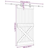 vidaXL Klizna vrata s priborom za montažu 100x210 cm masivna borovina | shoptok.hr