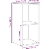 vidaXL Komplet TV omaric s polico 2 pcs Črni hrast 72 x 35 x 36.5 cm | Shoptok.si