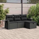 vidaXL 4-dijelni set vrtnih sofa od poliratana s jastucima crni | shoptok.hr
