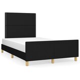 The Living Store Posteljni okvir z vzglavjem črn 120x200 cm blago - Posteljni Okvir Z Vzglavjem, (21531556) | Shoptok.si