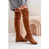 PH2 Knee High Flat Heel Boots Made Of Eco Suede Camel Linnithia | shoptok.hr