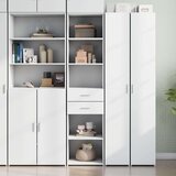 vidaXL Visoka omara bela 45x42,5x185 cm inženirski les | Shoptok.si