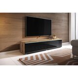 P & B nizka omarica lowa, črna, barva hrasta, led | Shoptok.si
