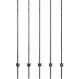 vidaXL Stebri za ograje 10 kos U-kanal Sivi 140 cm Jeklo | Shoptok.si