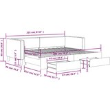  Izvlečna dnevna postelja s predali taupe 80x200 cm blago, (20787936) | Shoptok.si
