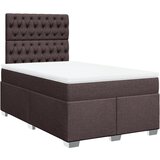 vidaXL Box spring postelja z vzmetnico temno rjav 120x200 cm blago, (21307500) Cene