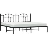  Metalni okvir za krevet s uzglavljem crni 200x200 cm | shoptok.hr
