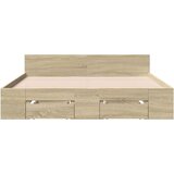 vidaXL Posteljni okvir s predali sonoma hrast 160x200cm inženirski les | Shoptok.si
