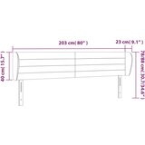  Uzglavlje s ušima svjetlosivo 203x23x78/88 cm od tkanine | shoptok.hr