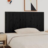 vidaXL Zidno uzglavlje crni 185x3x90 cm od masivne borovine | shoptok.hr