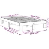 vidaXL Okvir kreveta bez madraca 120x200 cm puno drvo hrast | shoptok.hr