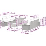  Sjedeća garnitura za vrt 9 kom. Crna poliratan 239 x 62 x 85 cm | shoptok.hr