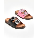 Resti Fuchsia women's slippers with decorated clasps. Olimika - Footwear | shoptok.hr