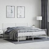 vidaXL Metalni okvir kreveta uzglavlje i podnožje bijeli 180x200 cm | shoptok.hr