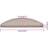  Prostirke za stepenice 30 kom 56x17x3 cm svijetlosmeđe poluokrugle | shoptok.hr