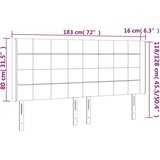  Uzglavlje s ušima svjetlosivo 183x16x118/128 cm baršunasto | shoptok.hr