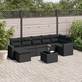 vidaXL 8-dijelni set vrtnih sofa od poliratana s jastucima crni Cijene