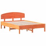  The Living Store Posteljni okvir brez vzmetnice voščeno rjav 140x190 cm borovina - Posteljni Okvir, (21500063) | Shoptok.si