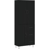 Maison Chic Visoka Komoda - Predalnik črna 69,5x34x180 cm inženirski les, (21717482) Cene
